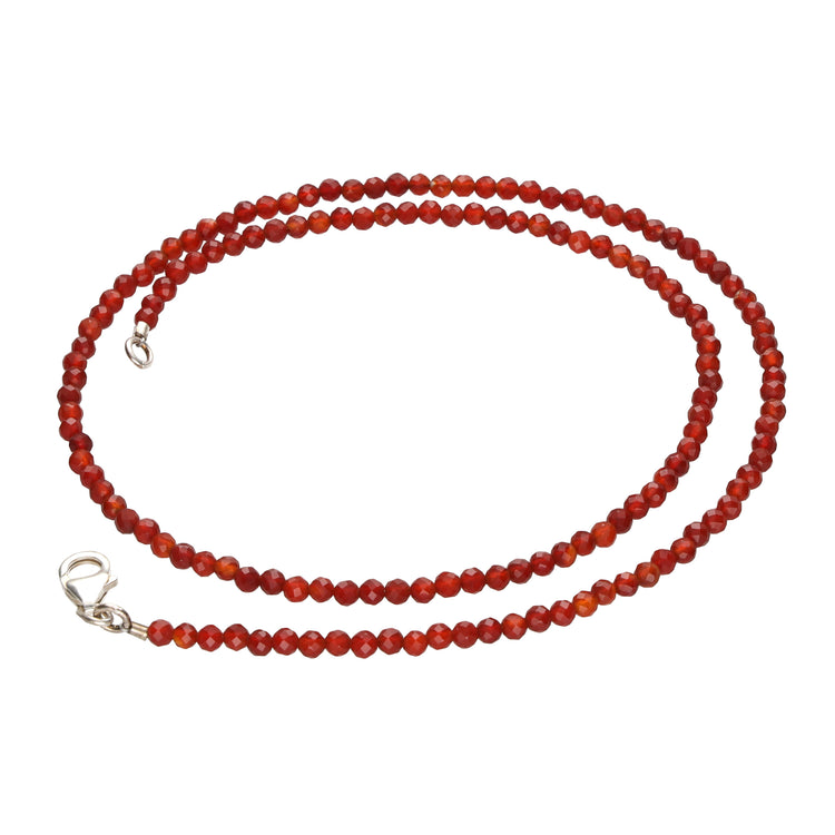 Garnet pearl necklace faceted | 45 cm + clasp