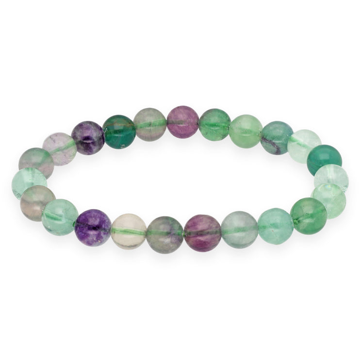 Fluorite bead bracelet | 8 mm