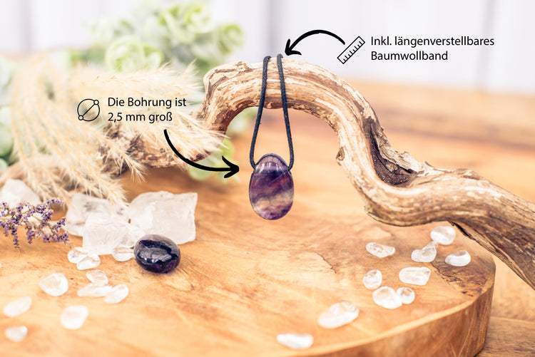 Fluorite, colorful drop pendant