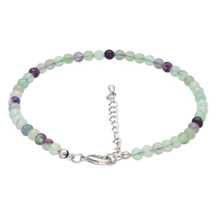 Fluorite, colorful anklet | 4mm