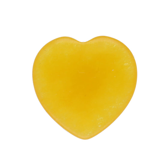 Yellow Jade Herz | Hand flatter 2x2 cm