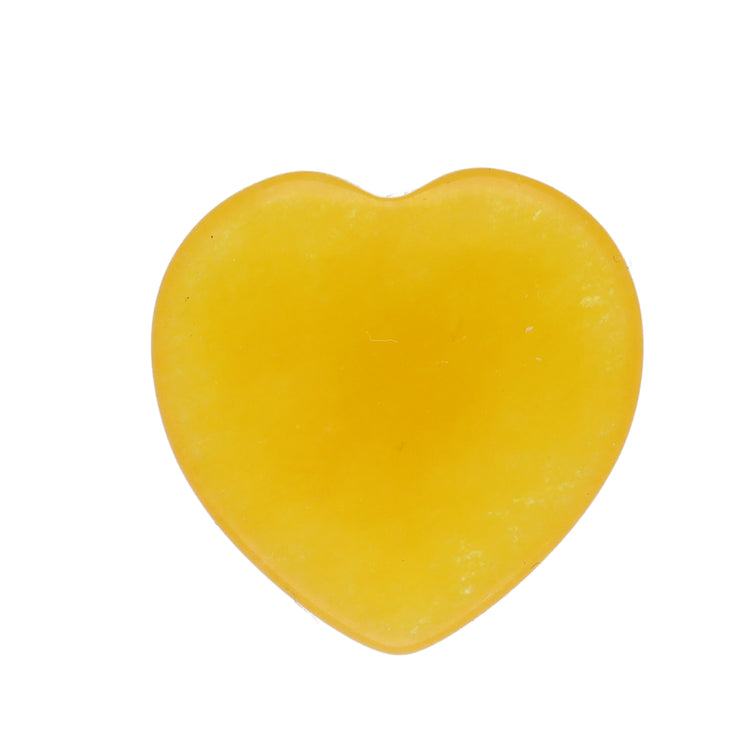 Yellow Jade Herz | Hand flatter 2x2 cm