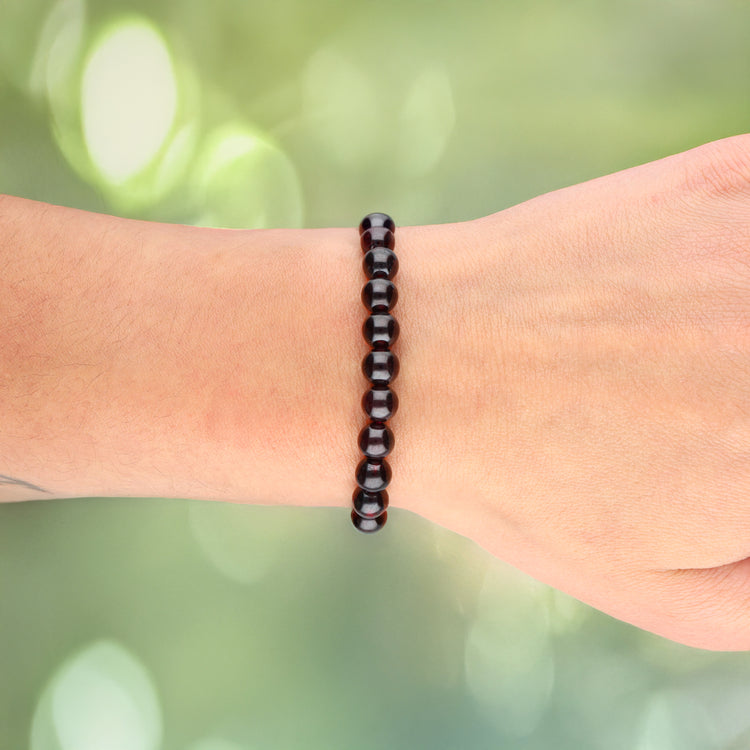 Garnet bead bracelet | 6 mm