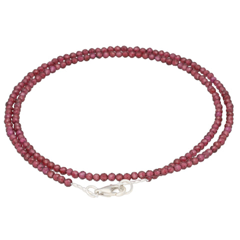 Faceted Garnet Bead Necklace | 45 cm + Clasp