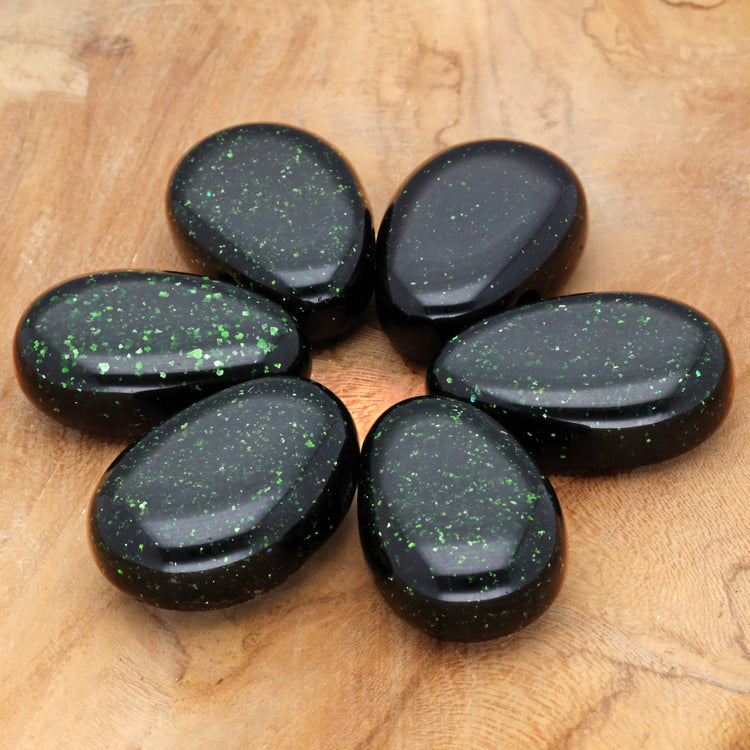 Green Goldstone Drop Pendant