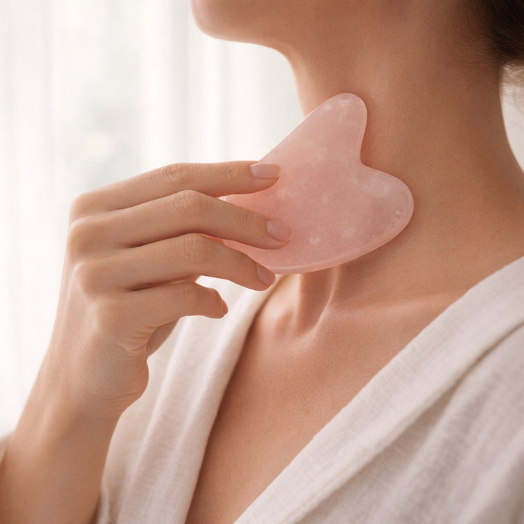 Gua Sha aus Rosenquarz – Anwendung