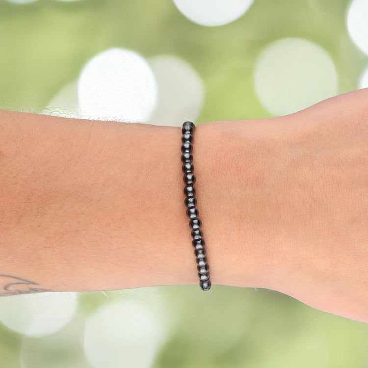 Hematite mini bead bracelet | 4 mm