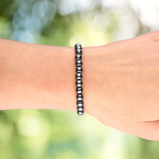 Hematite (magnetic) ball bracelet | 6 mm