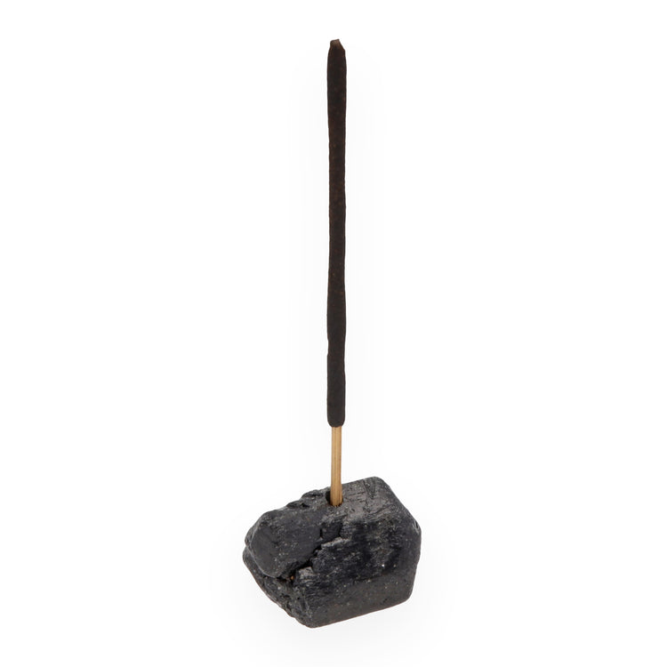 Tourmaline, black (Schorl) incense stick holder | Rough stone