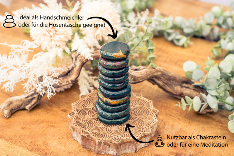 Heliotrope disc stone