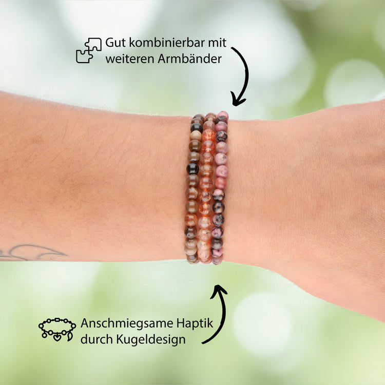 Rhodonite mini ball bracelet | 4mm
