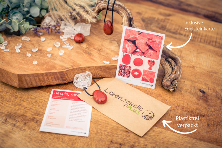 Jasper, red drop pendant 