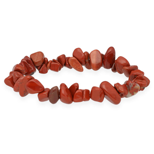 Jasper, red chip bracelet