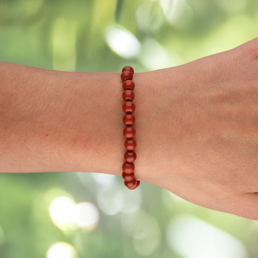 Jasper, red ball bracelet | 6mm