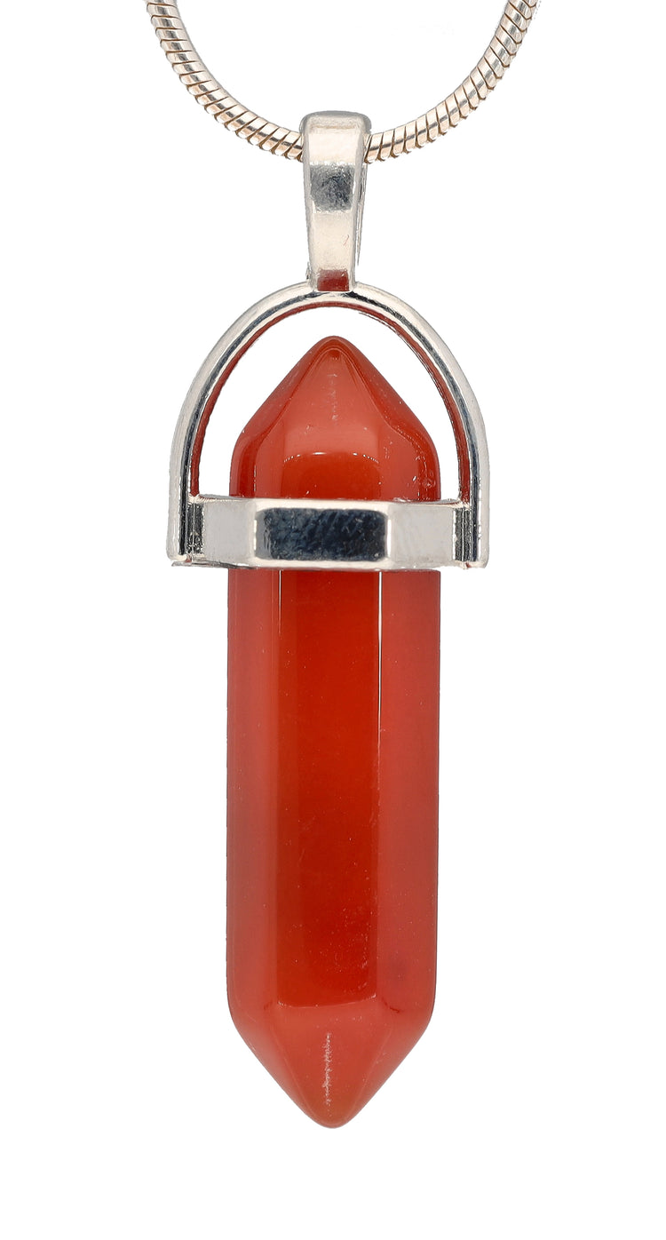 Carnelian | Double point, set | silver-colored eyelet