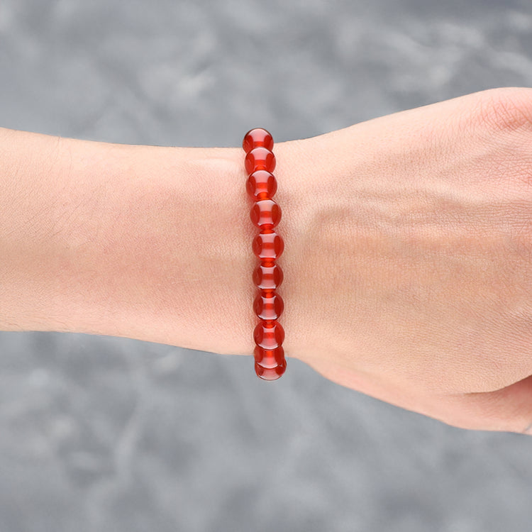Carnelian bead bracelet | 8 mm