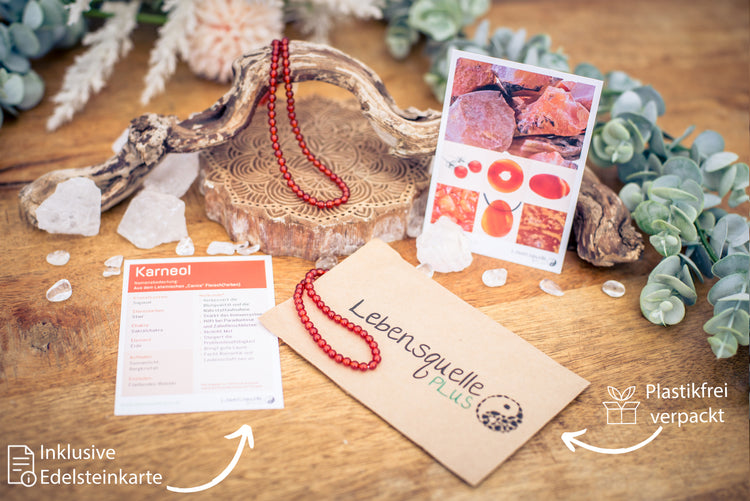 Carnelian ball chain | Ø 4mm with 925 silver clasp | 45cm