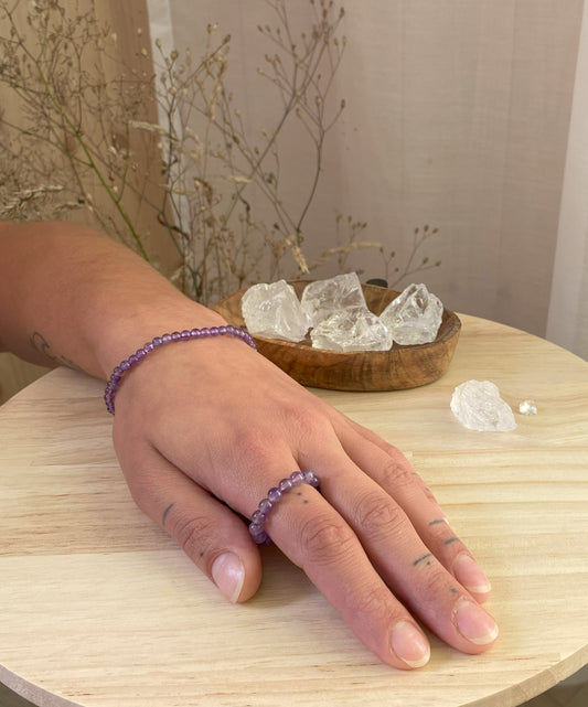 Amethyst | elastic ball ring