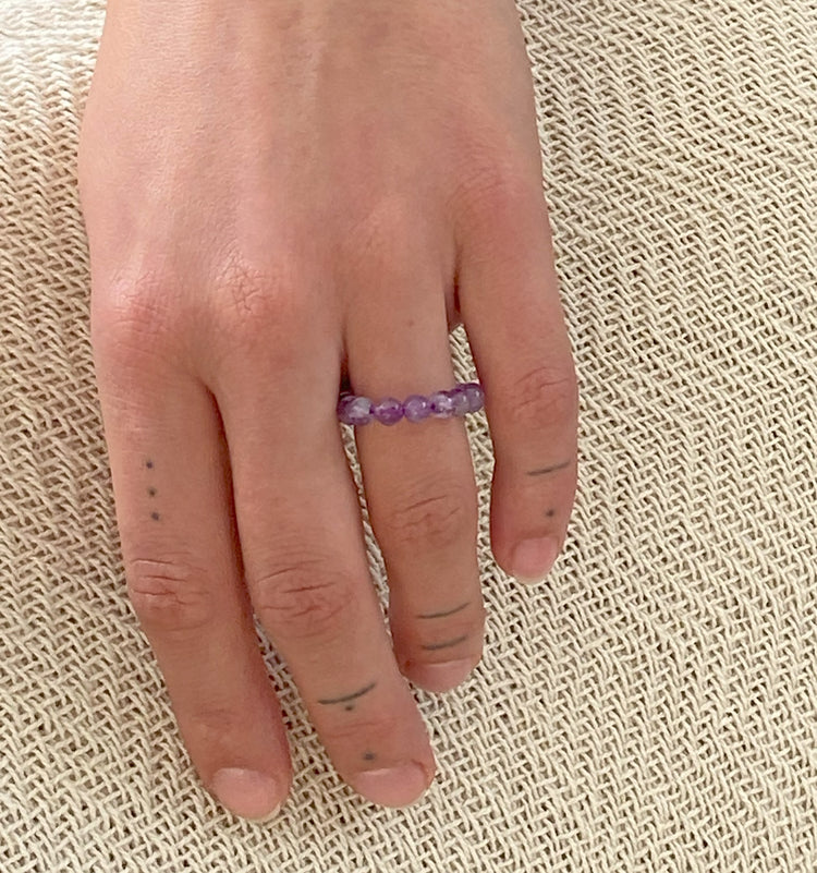 Amethyst | elastic ball ring