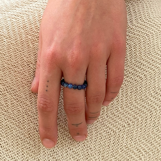 Dumortierite | elastic ball ring