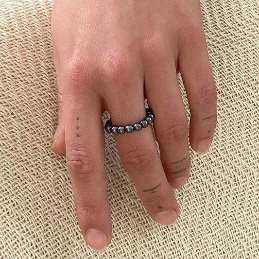 Hematite | elastic ball ring