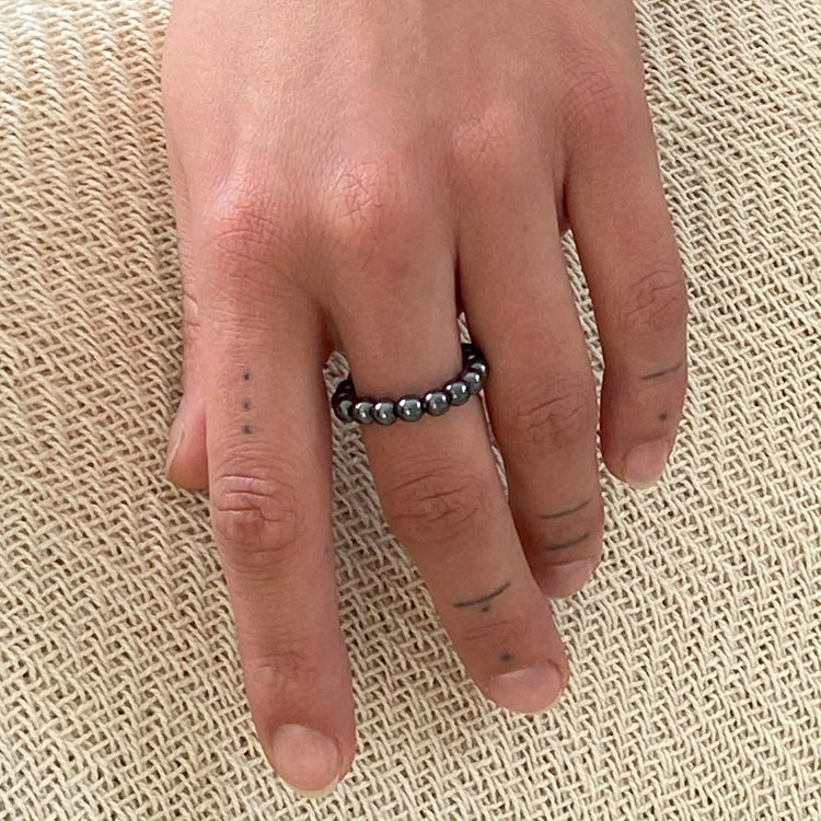 Hematite | elastic ball ring