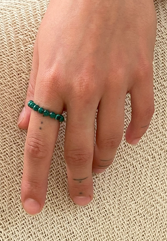 Malachite | elastic ball ring