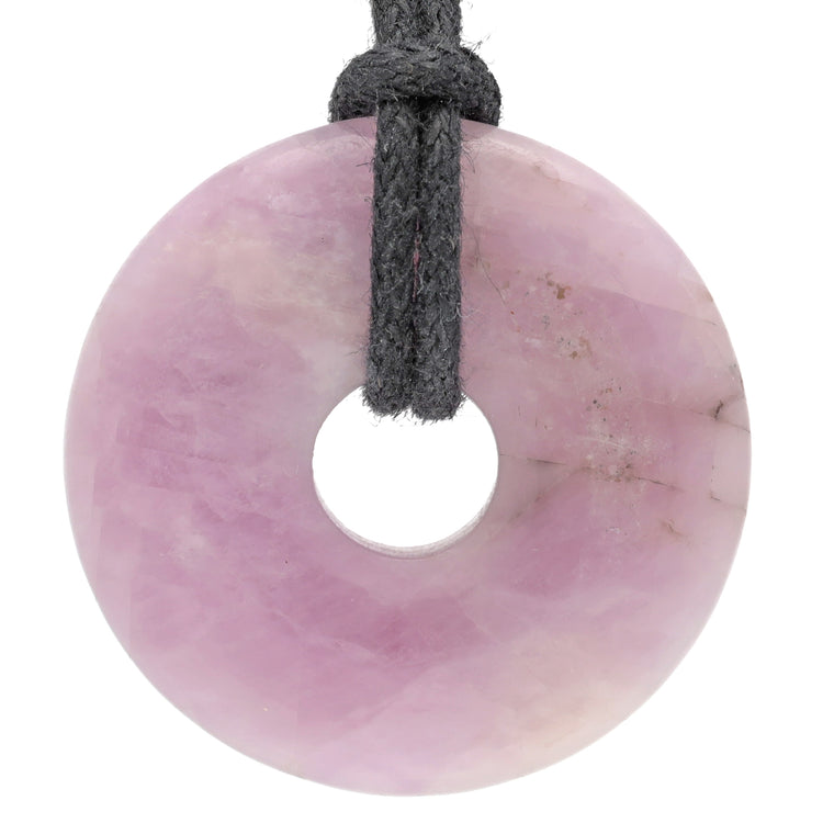 Kunzite Donut | 30 mm Pendant + Cotton Cord