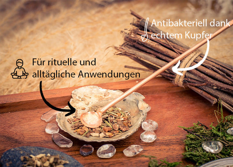 Smoking set copper spoon 13 cm