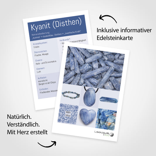 Kyanit Edelsteinkarte – im Lieferumfang enthalten