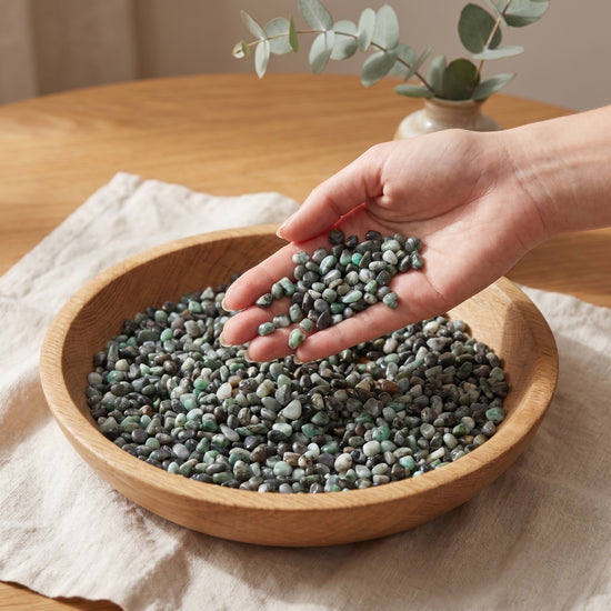 Smaragd Mini-Trommelsteine – lifestyle-anwendung