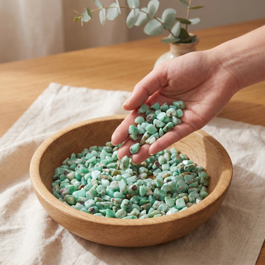 Chrysopras Mini-Trommelsteine – lifestyle-anwendung