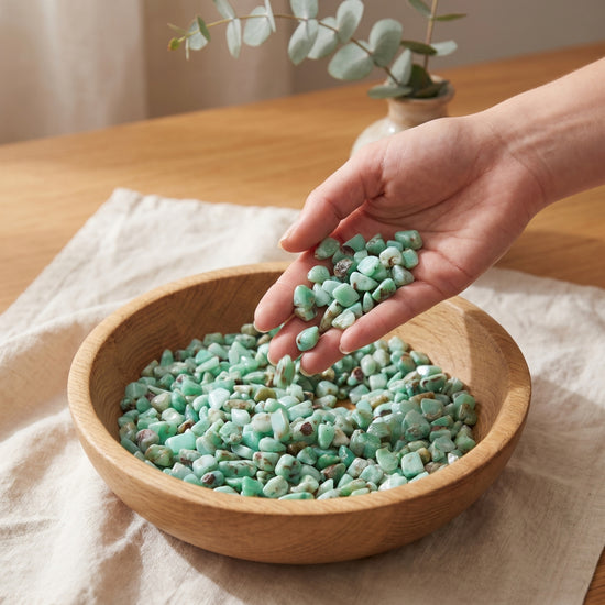 Chrysopras Mini-Trommelsteine – lifestyle-anwendung