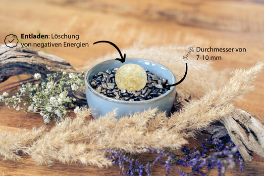 Ladesteine Bergkristall  & Entladesteine Hämatit | Mini Trommelsteine Chips
