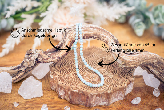 Larimar ball chain | Ø 4mm with 925 silver clasp | 45cm
