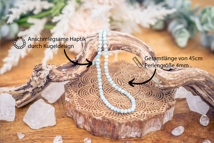 Larimar ball chain | Ø 4mm with 925 silver clasp | 45cm