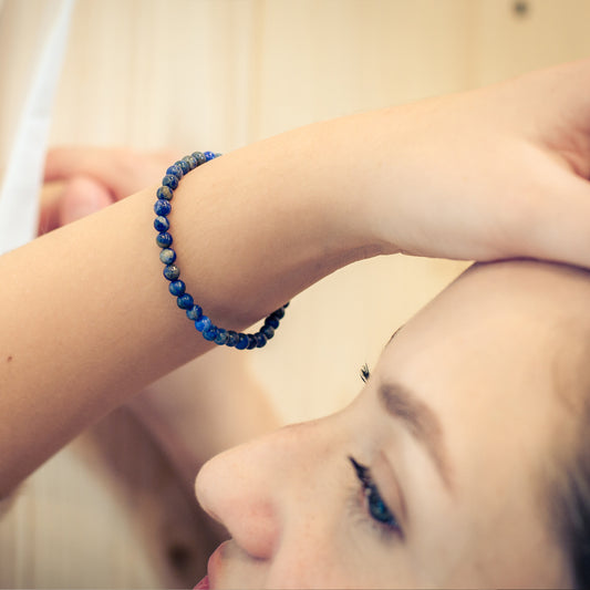 Lapis lazuli mini ball bracelet | 4mm