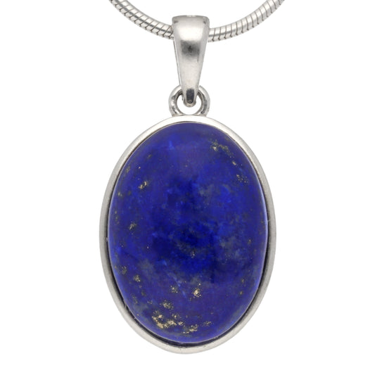 Lapis lazuli pendant (oval) set in silver