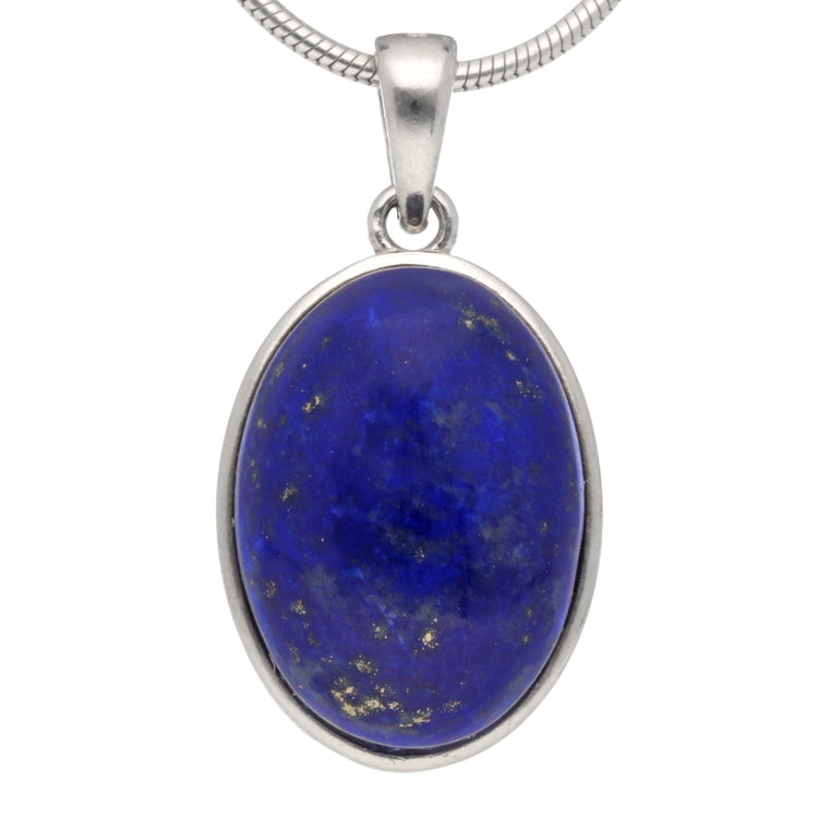 Lapis lazuli pendant (oval) set in silver