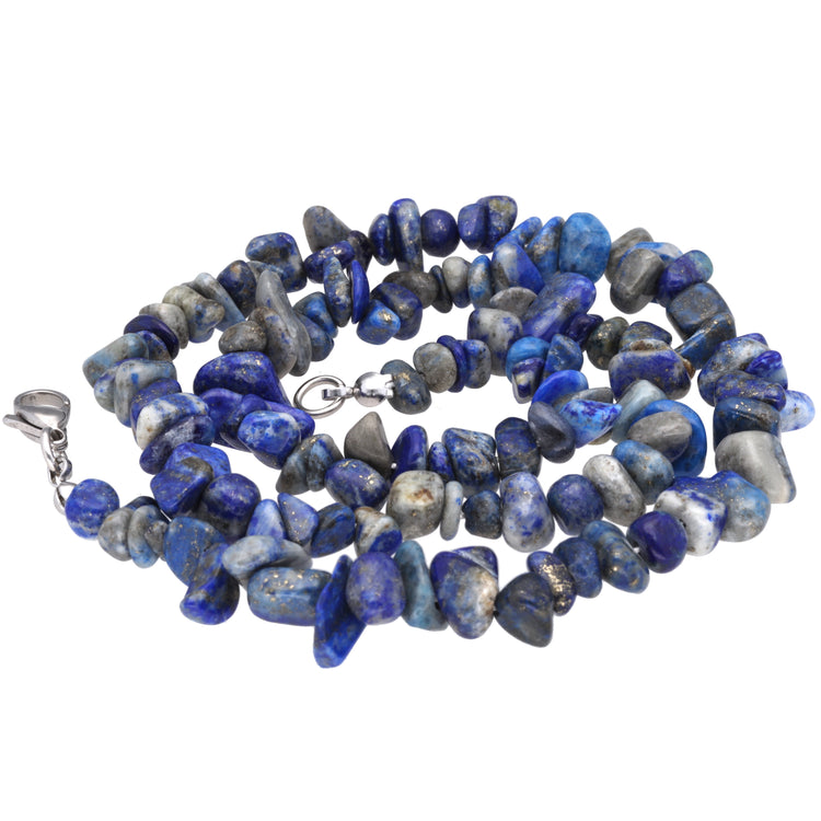 Lapis lazuli chip necklace | 45 cm + clasp