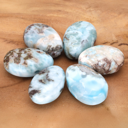 Larimar drop pendant with inclusion