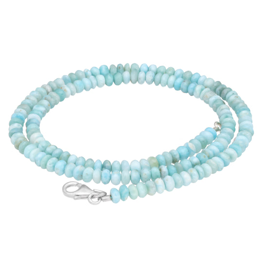 Larimar button ball chain | 45 cm with clasp