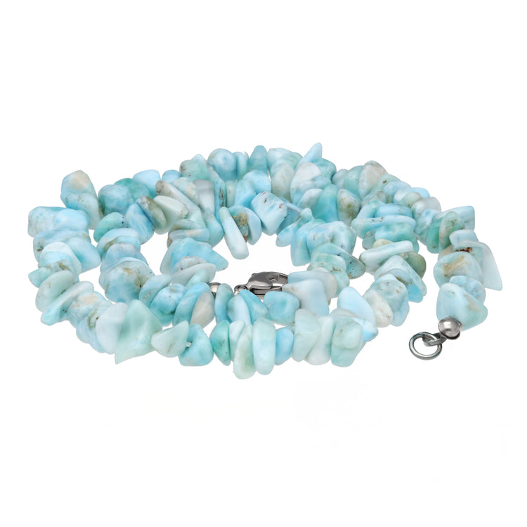 Larimar chip necklace | 45 cm + clasp