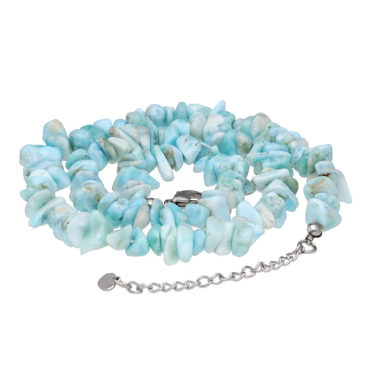 Larimar chip necklace | 45 cm + clasp