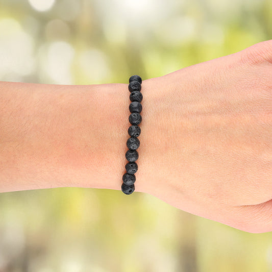 Lava stone bead bracelet | 6 mm