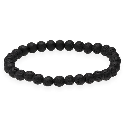Lava Stone Bead Bracelet | 6 mm