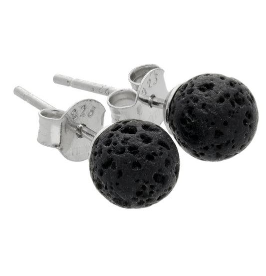 Lava Ohrstecker 6 mm | 925er Silber
