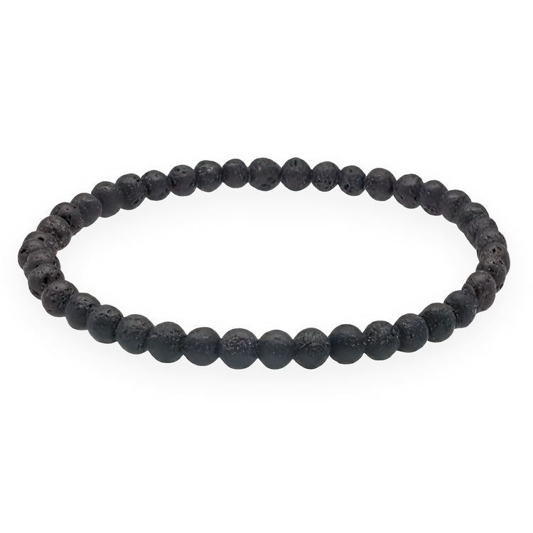 Lava Stone Mini Bead Bracelet | 4 mm