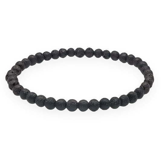 Lava stone mini ball bracelet | 4mm