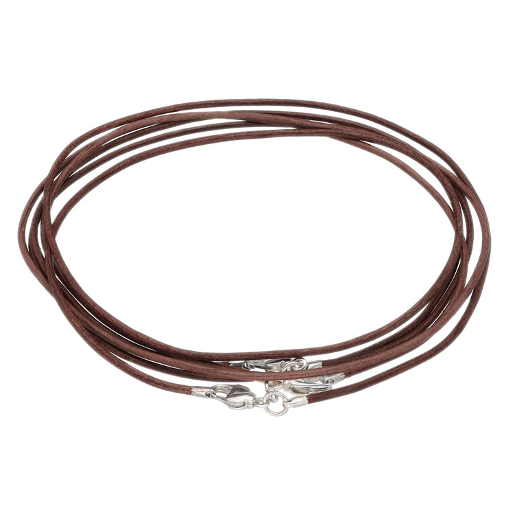 Leather strap with snap fastener 50 cm, dark brown